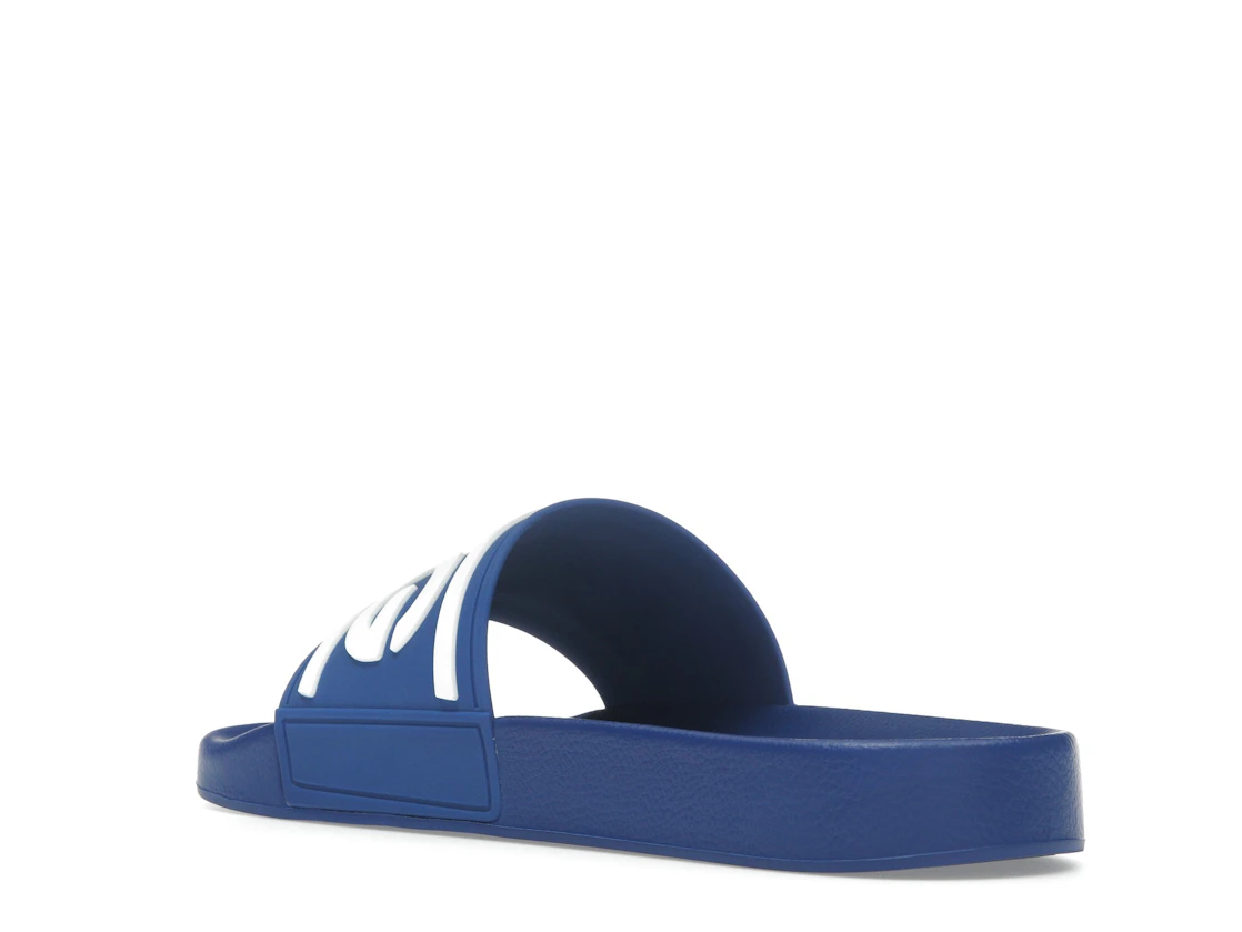 Vue 24 de Dolce & Gabbana Beachwear Sliders DG Logo Blue White