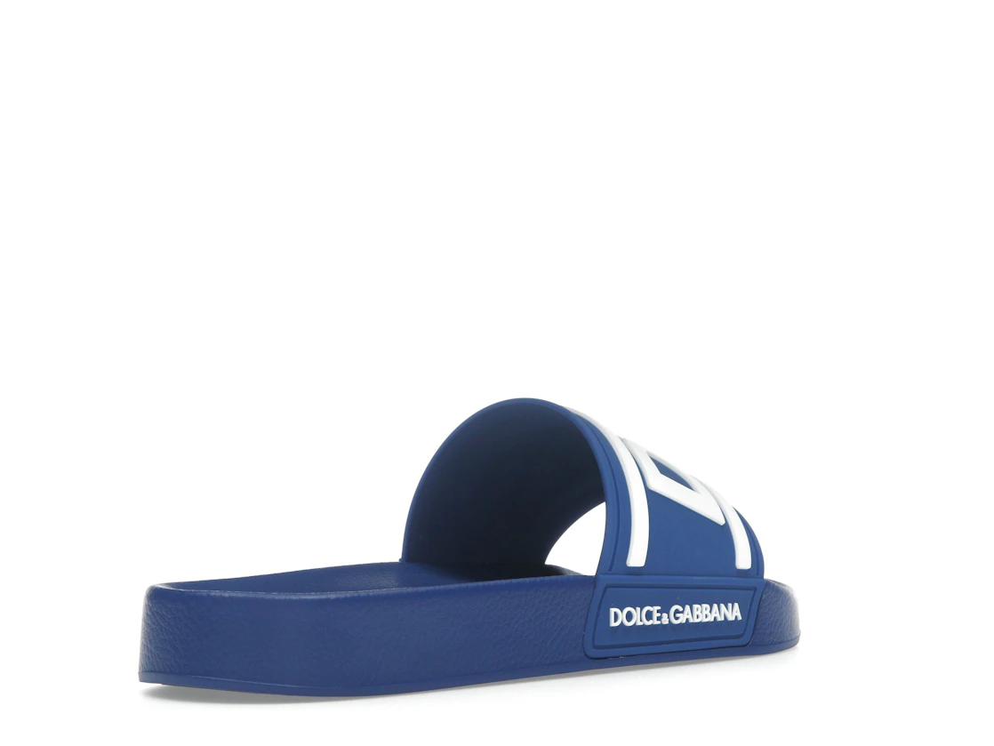 Vue 32 de Dolce & Gabbana Beachwear Sliders DG Logo Blue White