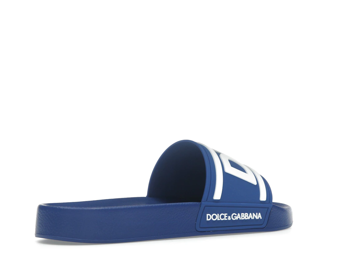 Vue 33 de Dolce & Gabbana Beachwear Sliders DG Logo Blue White