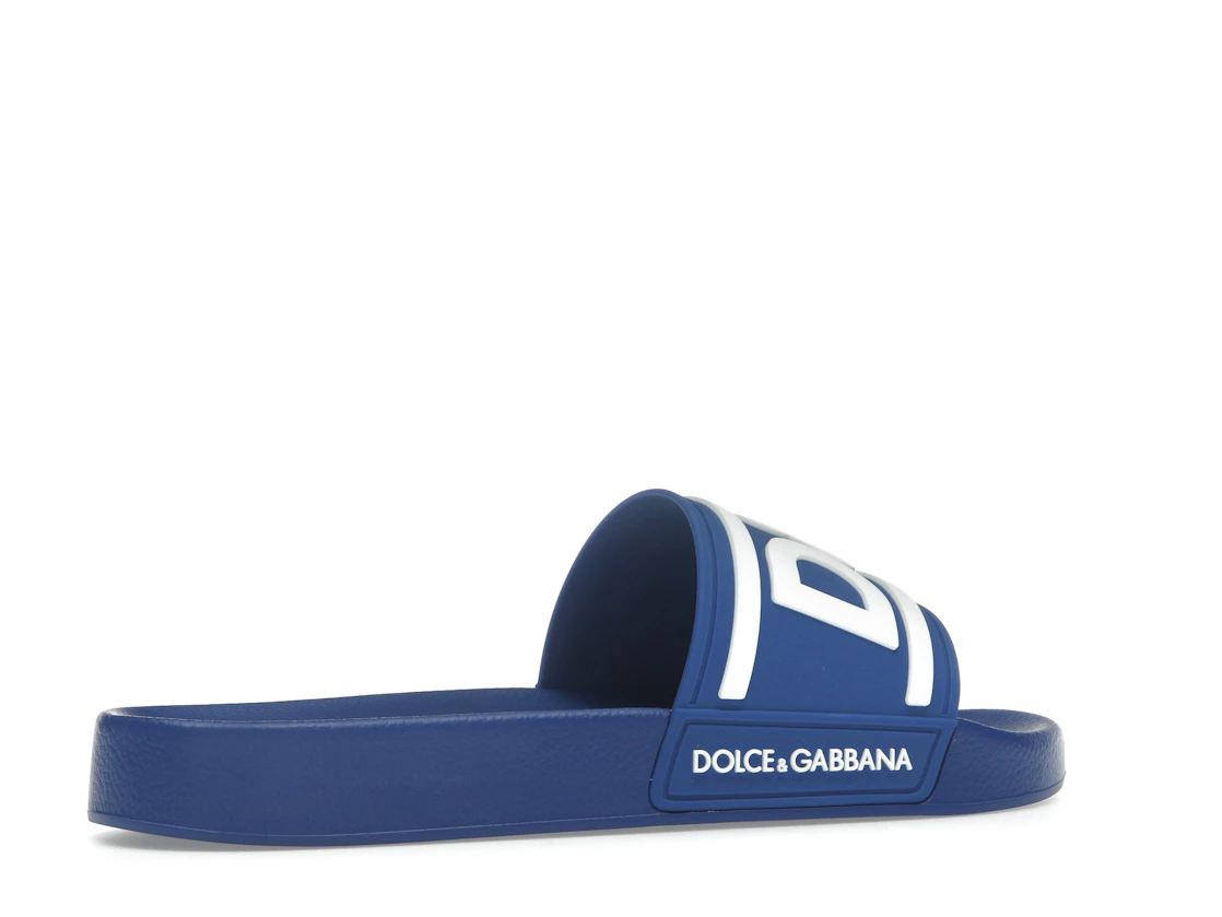 Vue 34 de Dolce & Gabbana Beachwear Sliders DG Logo Blue White