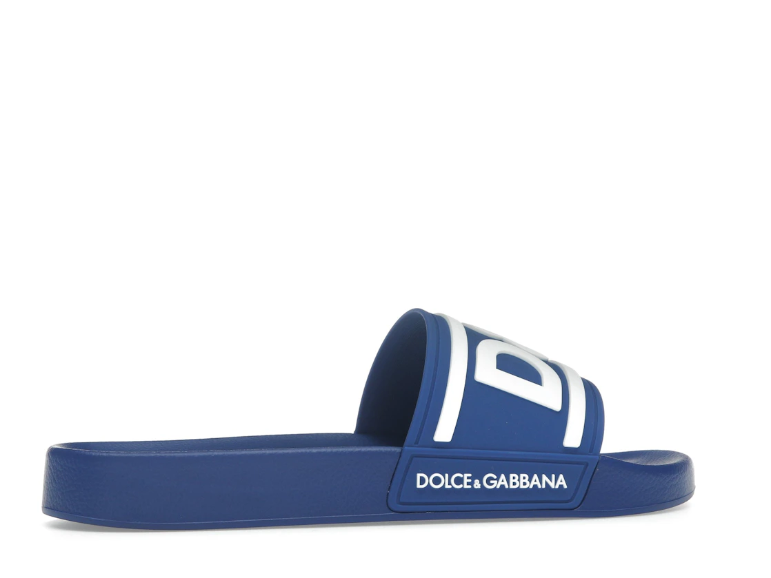 Vue 35 de Dolce & Gabbana Beachwear Sliders DG Logo Blue White