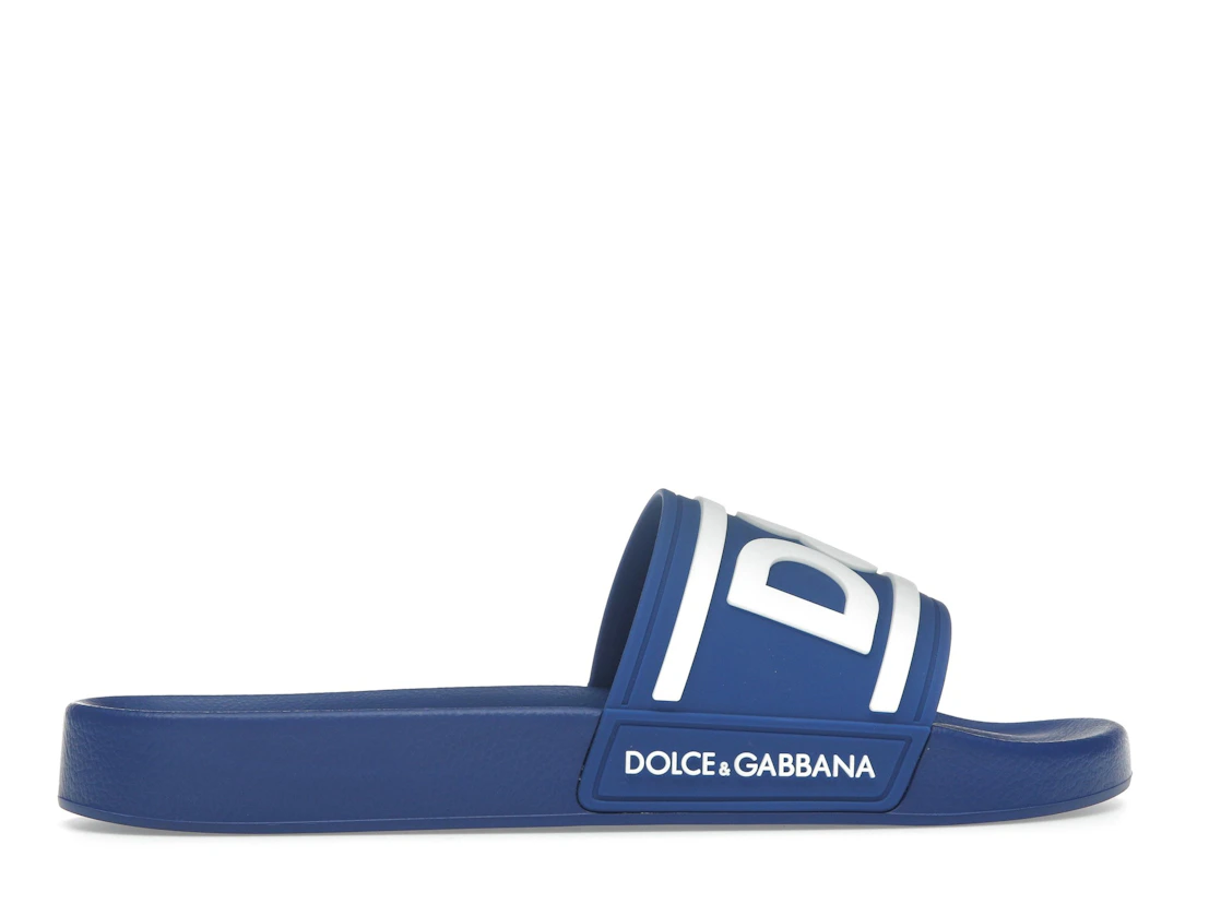 Vue 36 de Dolce & Gabbana Beachwear Sliders DG Logo Blue White