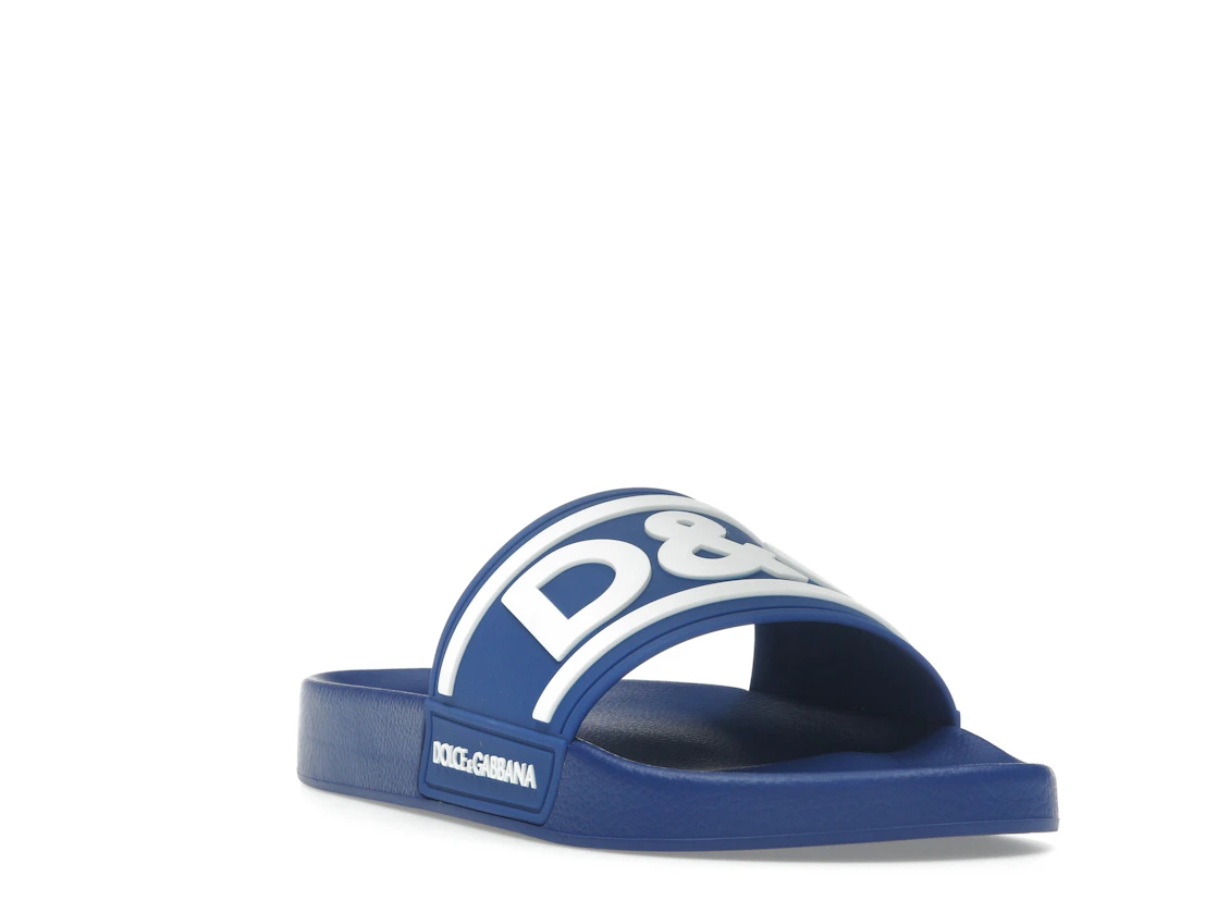 Vue 7 de Dolce & Gabbana Beachwear Sliders DG Logo Blue White