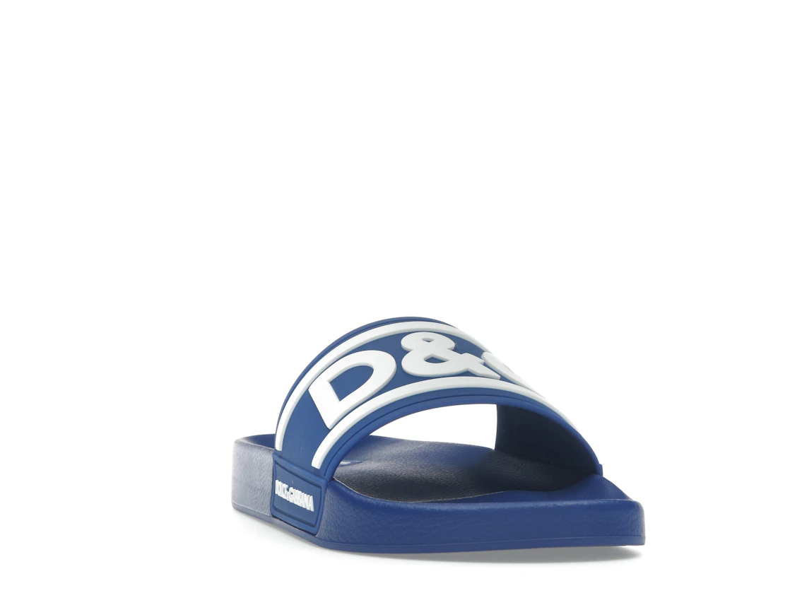 Vue 8 de Dolce & Gabbana Beachwear Sliders DG Logo Blue White