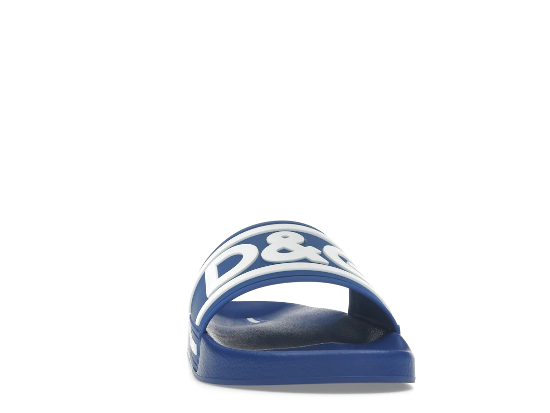 Vue 9 de Dolce & Gabbana Beachwear Sliders DG Logo Blue White