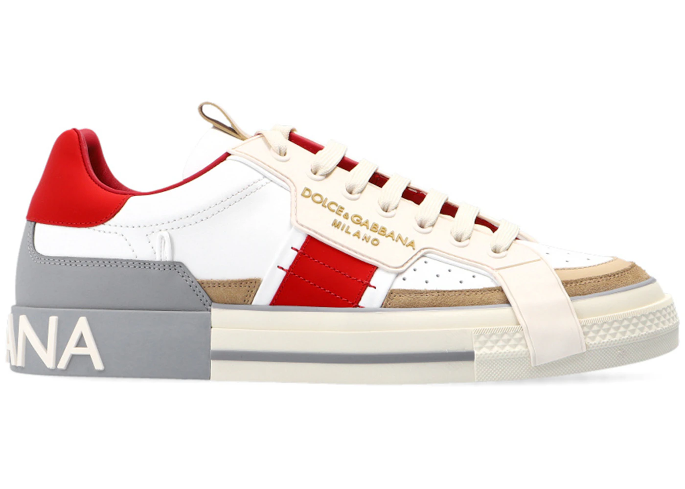 Dolce & Gabbana Custom 2.Zero Low Beige White Grey Red