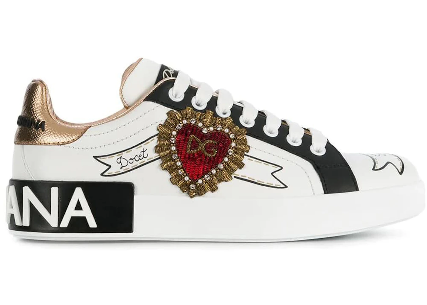 Dolce & Gabbana Portofino Embroidered White Heart 