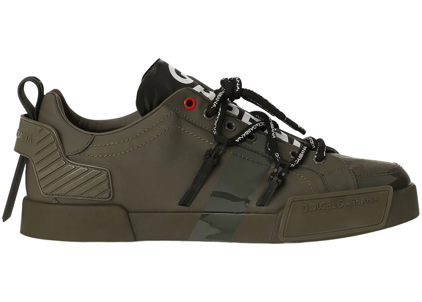 Dolce & Gabbana Portofino Strapped Khaki Camo Black White