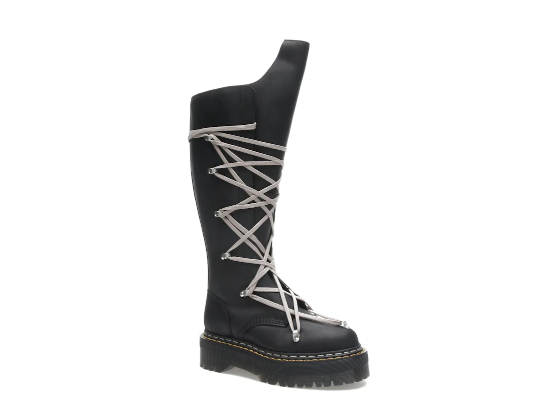 Vue 4 de Dr. Martens 1460 DRKSHDW Quad Sole Pentalace Boot Rick Owens Black 