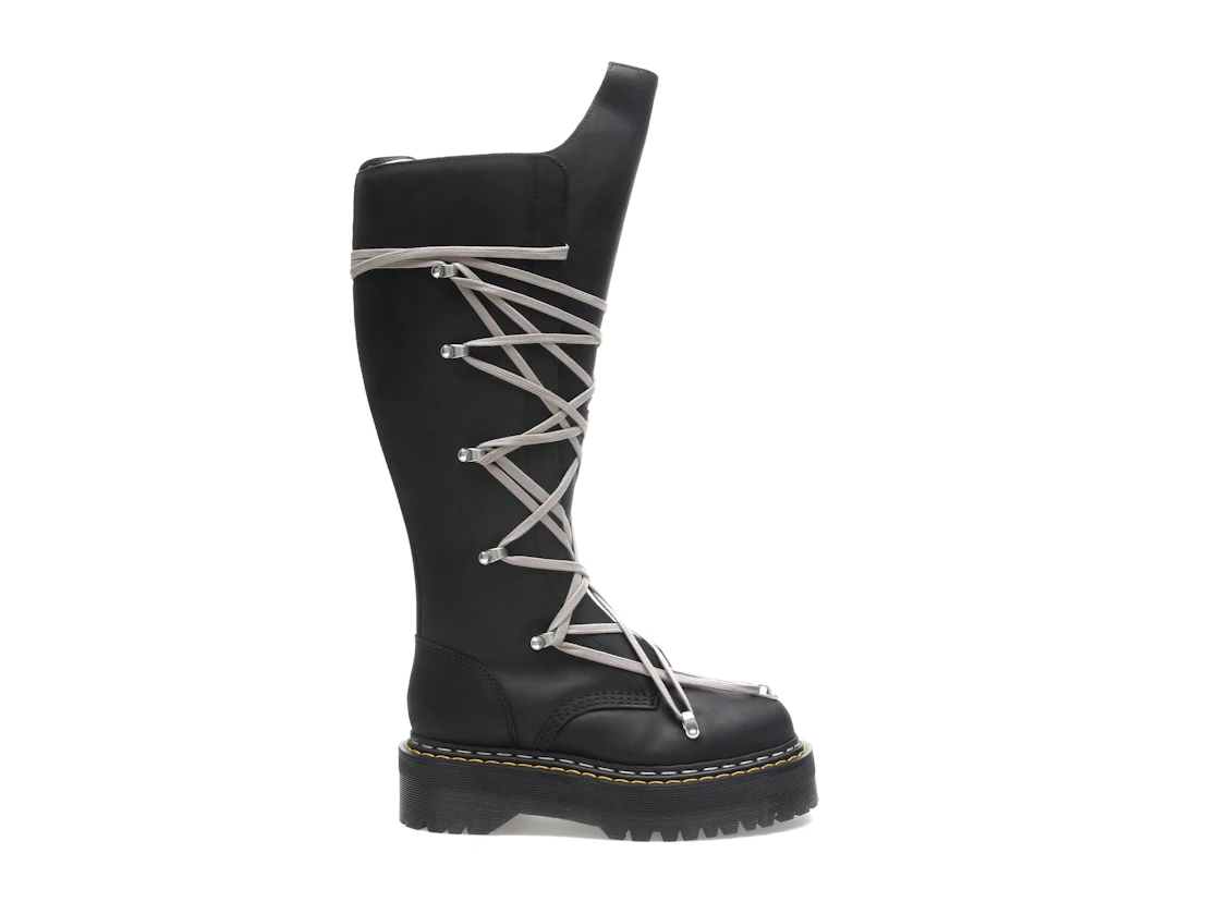 Vue 1 de Dr. Martens 1460 DRKSHDW Quad Sole Pentalace Boot Rick Owens Black