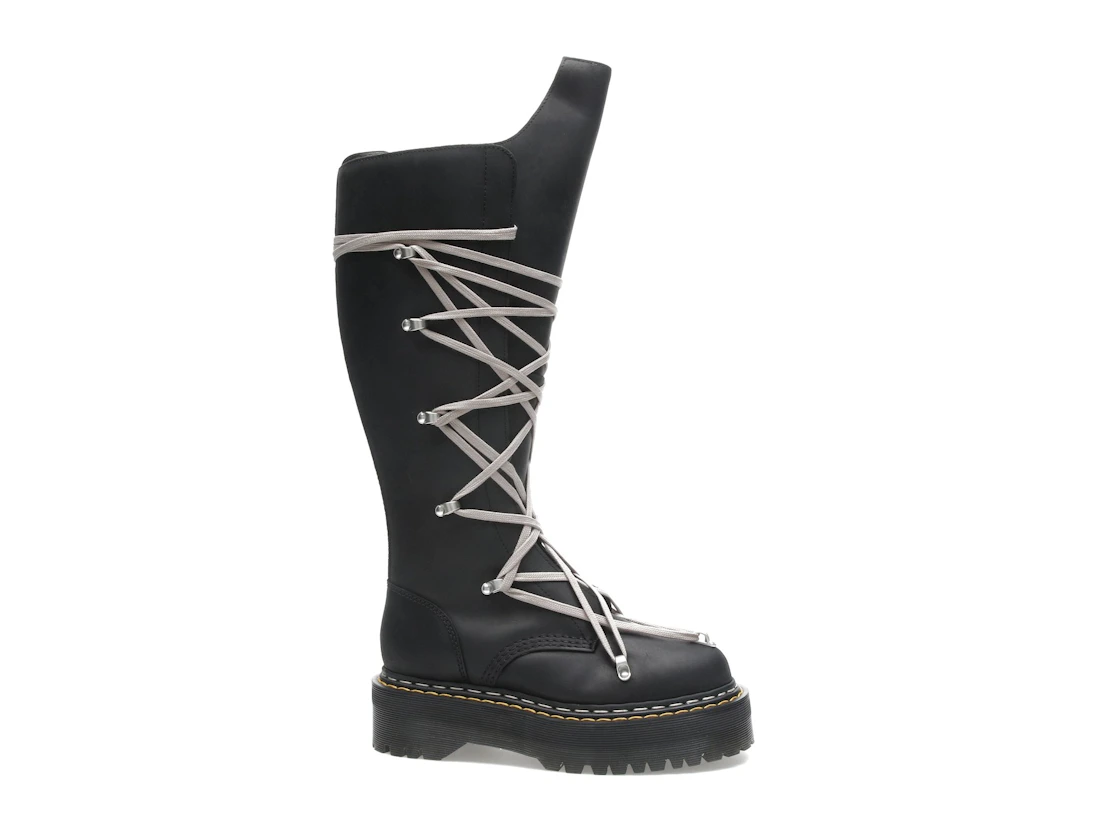 Vue 2 de Dr. Martens 1460 DRKSHDW Quad Sole Pentalace Boot Rick Owens Black