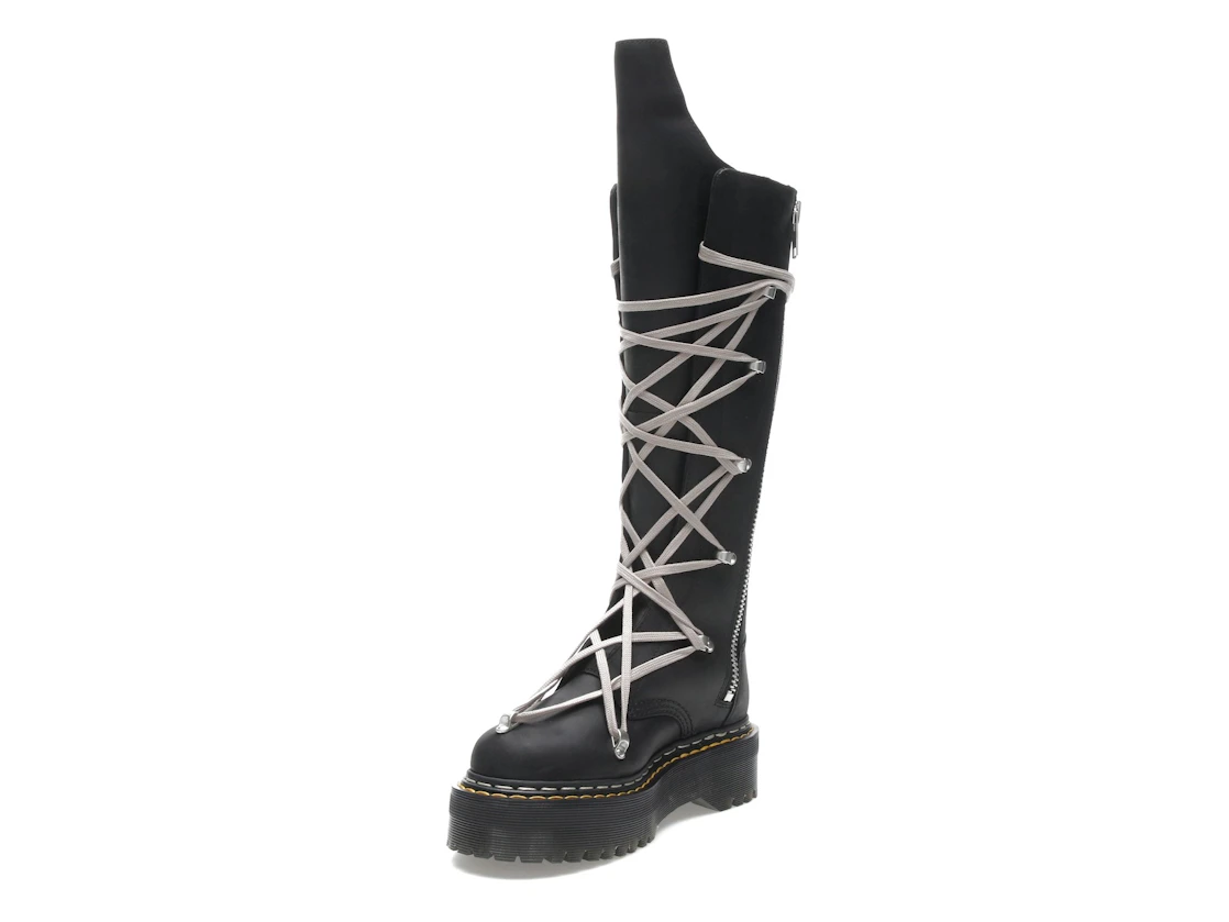 Vue 14 de Dr. Martens 1460 DRKSHDW Quad Sole Pentalace Boot Rick Owens Black