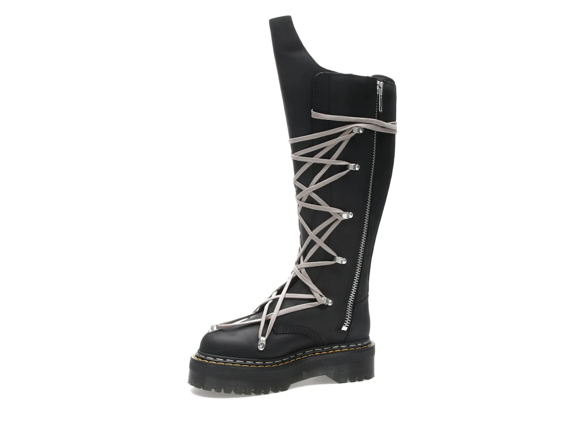 Vue 17 de Dr. Martens 1460 DRKSHDW Quad Sole Pentalace Boot Rick Owens Black