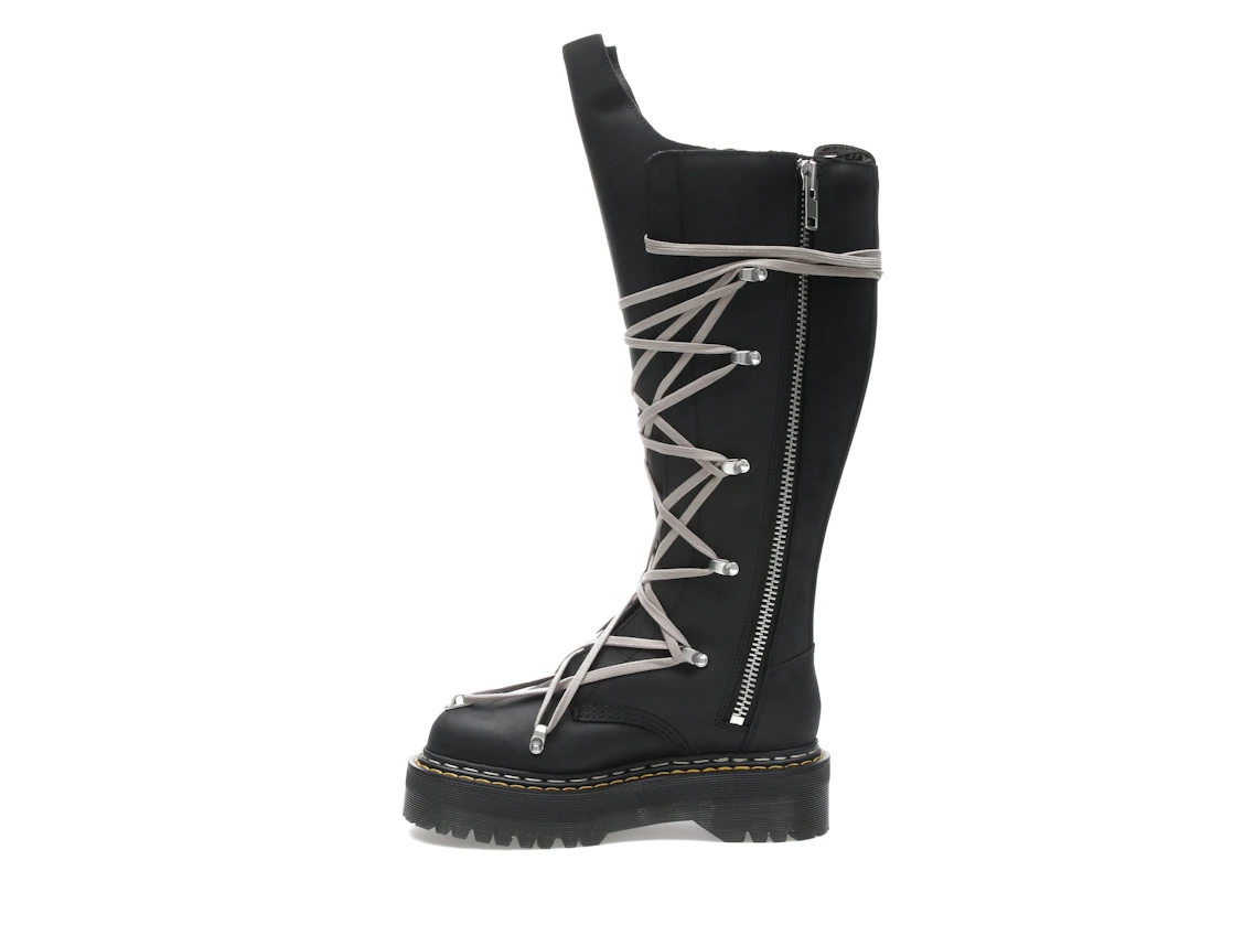 Vue 19 de Dr. Martens 1460 DRKSHDW Quad Sole Pentalace Boot Rick Owens Black