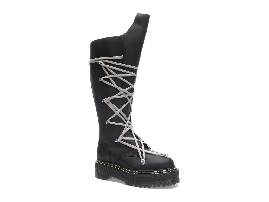 Vue 4 de Dr. Martens 1460 DRKSHDW Quad Sole Pentalace Boot Rick Owens Black