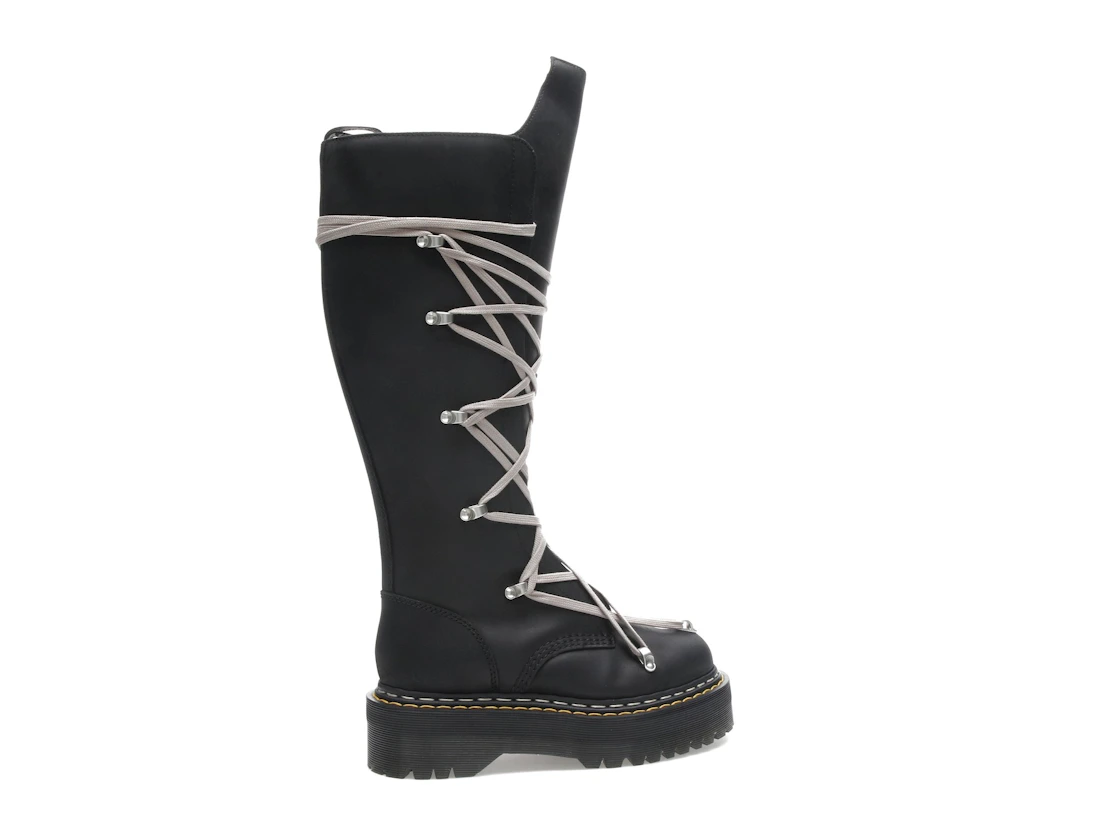 Vue 35 de Dr. Martens 1460 DRKSHDW Quad Sole Pentalace Boot Rick Owens Black