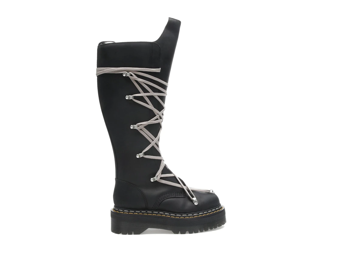 Vue 36 de Dr. Martens 1460 DRKSHDW Quad Sole Pentalace Boot Rick Owens Black