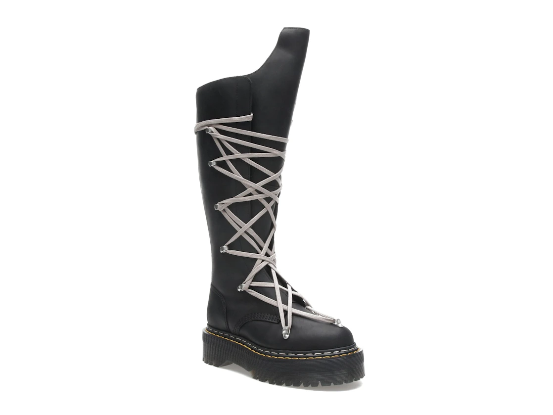 Vue 5 de Dr. Martens 1460 DRKSHDW Quad Sole Pentalace Boot Rick Owens Black