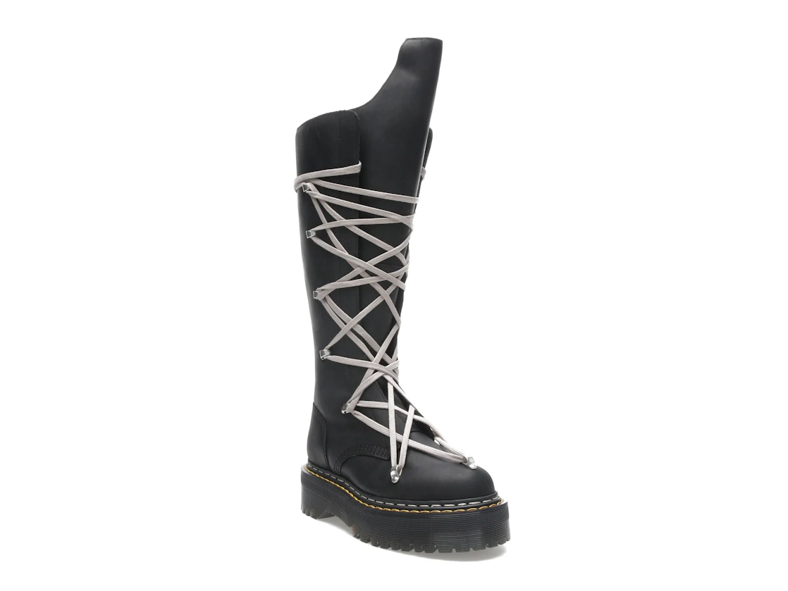 Vue 6 de Dr. Martens 1460 DRKSHDW Quad Sole Pentalace Boot Rick Owens Black