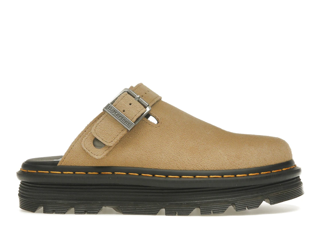 Vue 1 de Dr. Martens Zebzag Suede Slingback Platform Mule Savannah Tan