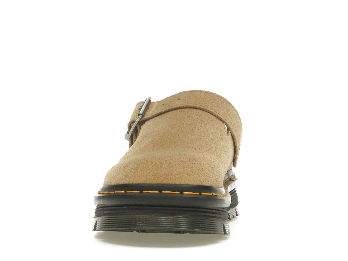 Vue 11 de Dr. Martens Zebzag Suede Slingback Platform Mule Savannah Tan