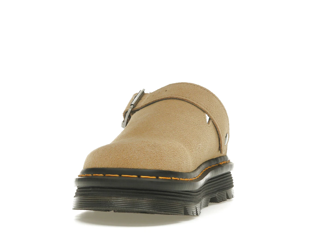 Vue 12 de Dr. Martens Zebzag Suede Slingback Platform Mule Savannah Tan