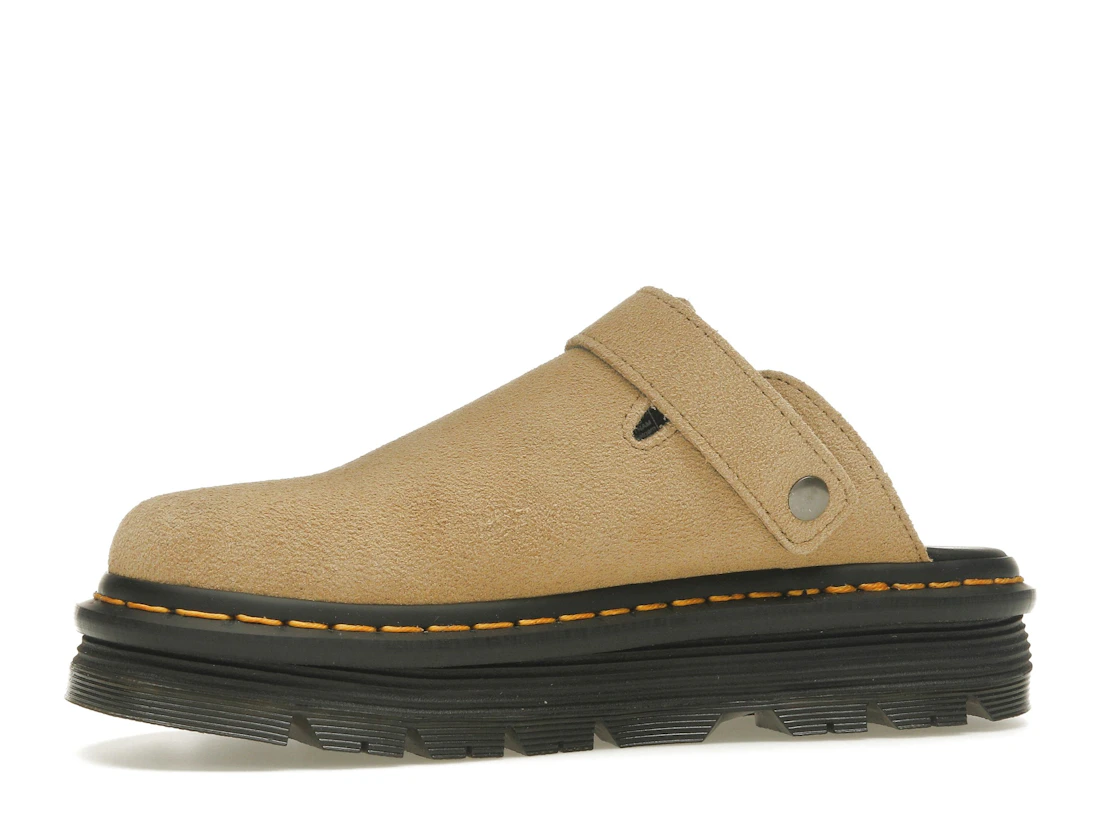 Vue 17 de Dr. Martens Zebzag Suede Slingback Platform Mule Savannah Tan