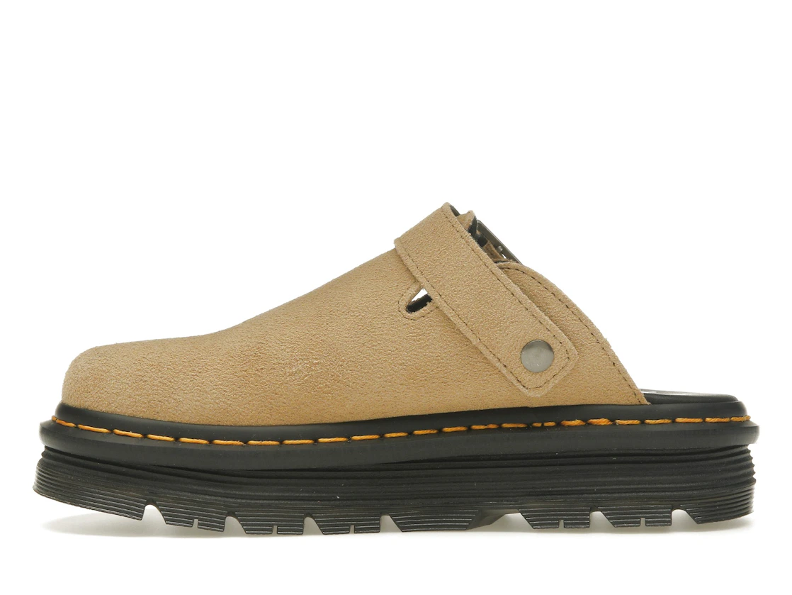 Vue 19 de Dr. Martens Zebzag Suede Slingback Platform Mule Savannah Tan