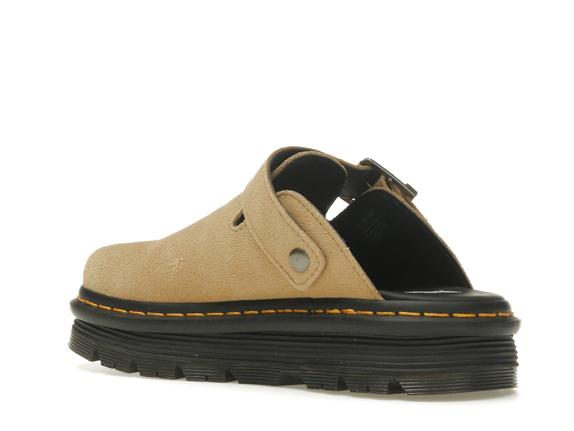 Vue 23 de Dr. Martens Zebzag Suede Slingback Platform Mule Savannah Tan