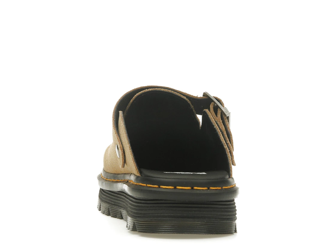 Vue 27 de Dr. Martens Zebzag Suede Slingback Platform Mule Savannah Tan