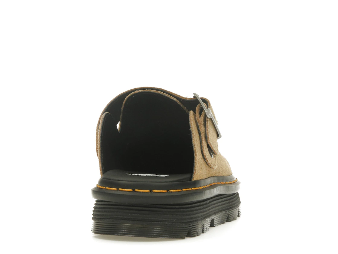 Vue 29 de Dr. Martens Zebzag Suede Slingback Platform Mule Savannah Tan