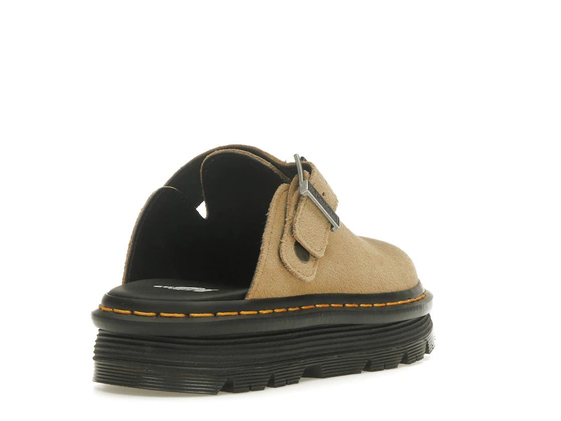 Vue 31 de Dr. Martens Zebzag Suede Slingback Platform Mule Savannah Tan