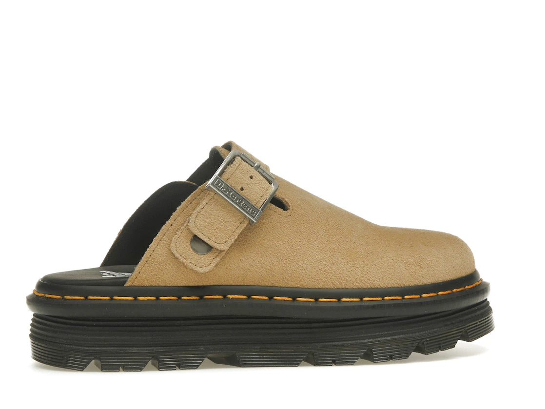 Vue 35 de Dr. Martens Zebzag Suede Slingback Platform Mule Savannah Tan