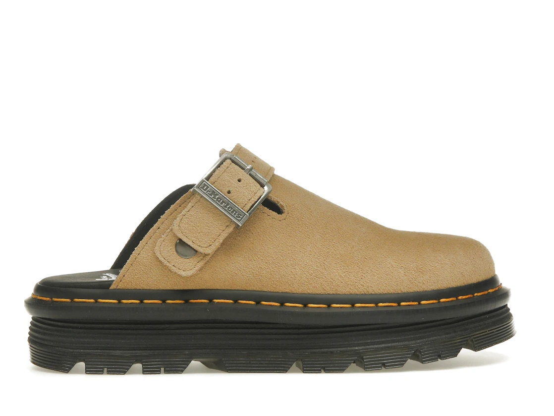 Vue 36 de Dr. Martens Zebzag Suede Slingback Platform Mule Savannah Tan
