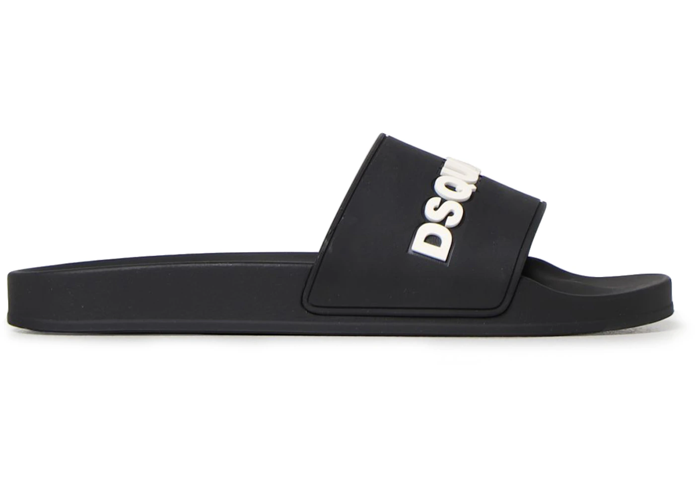 Dsquared2 Logo Pool Slides Black White Black