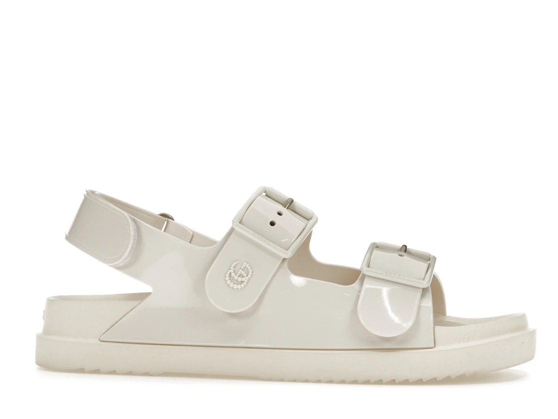 Vue 2 de Gucci Mini Double G Sandal Off-White Rubber