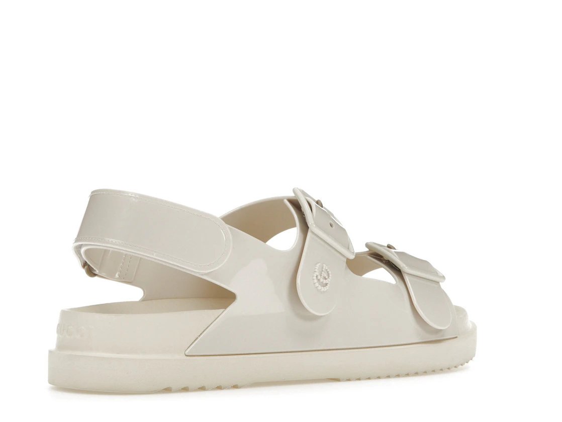 Vue 33 de Gucci Mini Double G Sandal Off-White Rubber