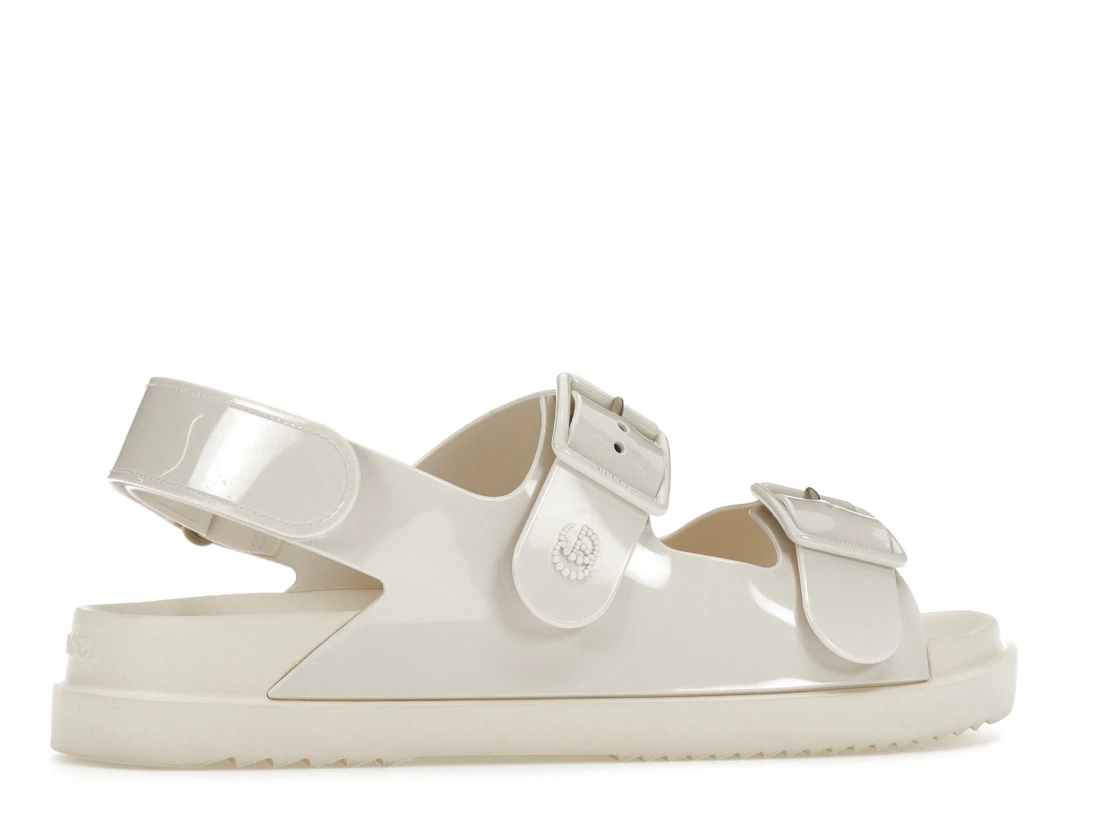 Vue 35 de Gucci Mini Double G Sandal Off-White Rubber