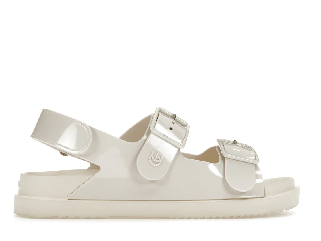 Vue 36 de Gucci Mini Double G Sandal Off-White Rubber
