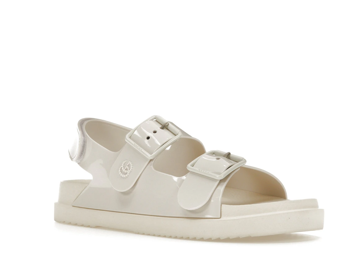 Vue 5 de Gucci Mini Double G Sandal Off-White Rubber