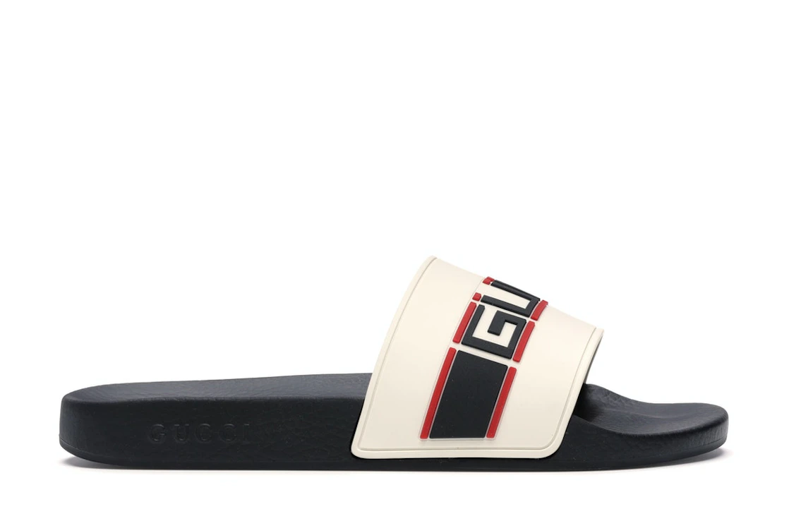 Vue 1 de Gucci Stripe Slide White