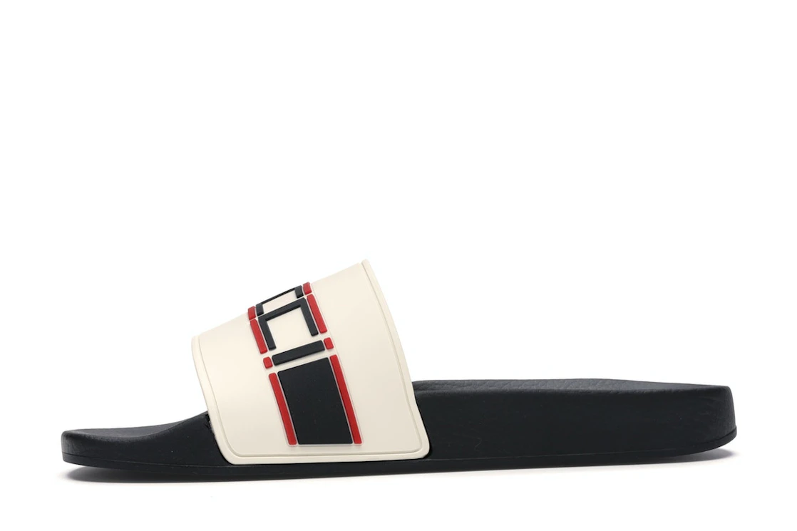 Vue 18 de Gucci Stripe Slide White