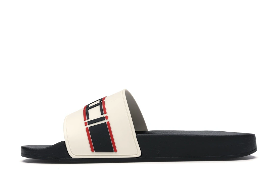 Vue 19 de Gucci Stripe Slide White