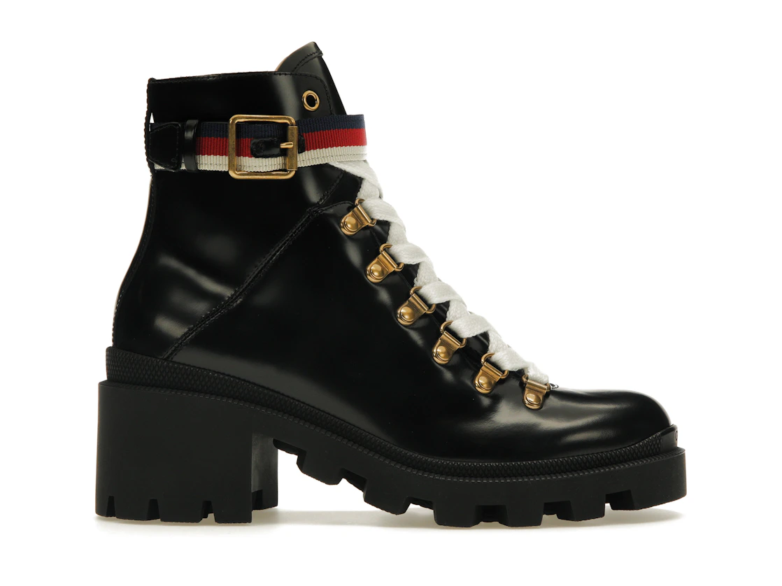 Vue 1 de Gucci Sylvie Web 55mm Ankle Boot Black Leather