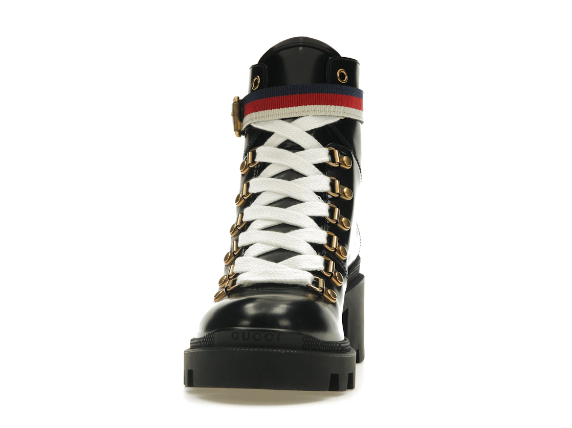 Vue 11 de Gucci Sylvie Web 55mm Ankle Boot Black Leather