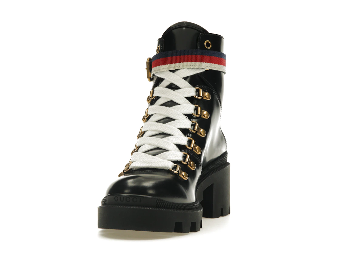 Vue 12 de Gucci Sylvie Web 55mm Ankle Boot Black Leather