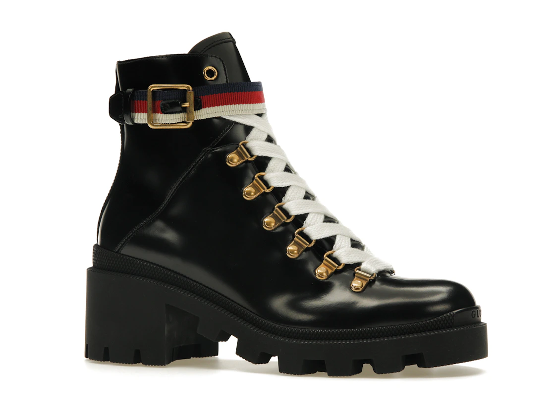 Vue 3 de Gucci Sylvie Web 55mm Ankle Boot Black Leather