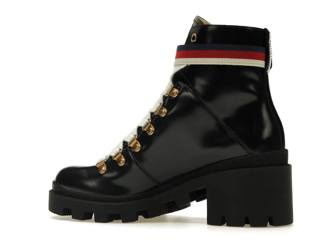 Vue 21 de Gucci Sylvie Web 55mm Ankle Boot Black Leather