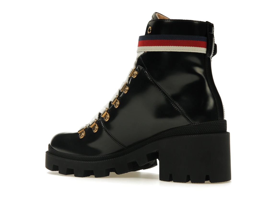 Vue 22 de Gucci Sylvie Web 55mm Ankle Boot Black Leather