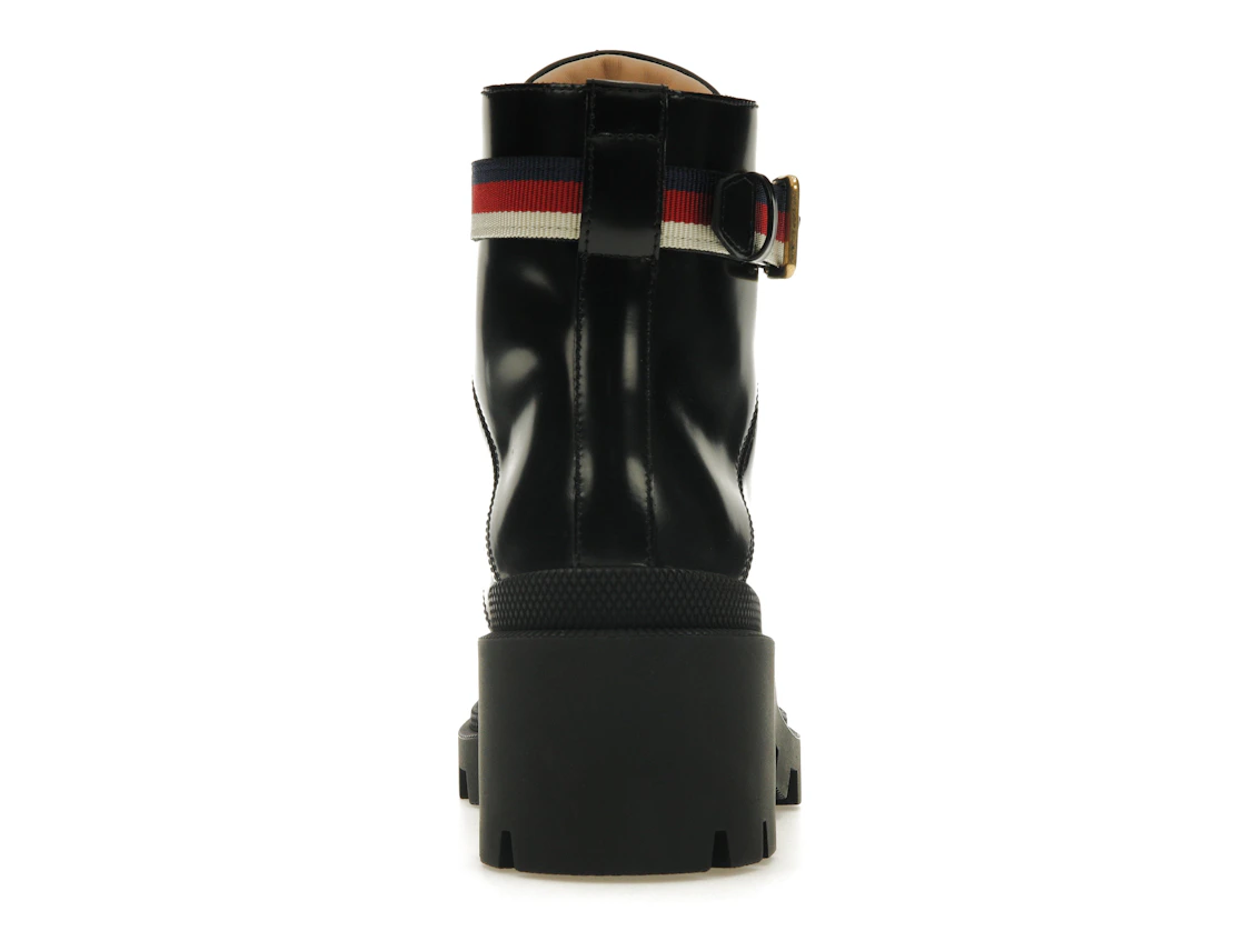 Vue 28 de Gucci Sylvie Web 55mm Ankle Boot Black Leather